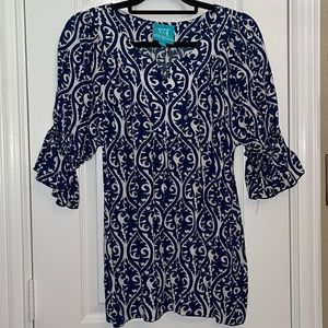 Navy and white tunic